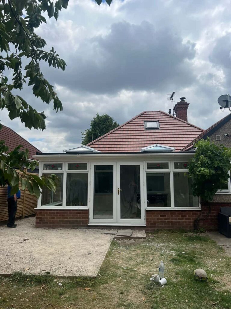 This is a photo of a hipped roof on a bungalow that has just had roof repairs carried out. Works carried out by LJ Roofing Abingdon