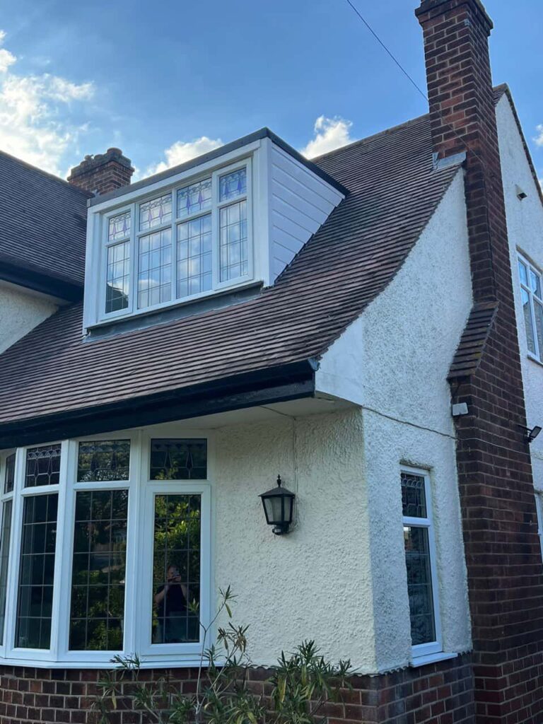 This is a photo of a dormer window which has just had some repairs carried out where the roof and the dormer meet. Works carried out by LJ Roofing Abingdon